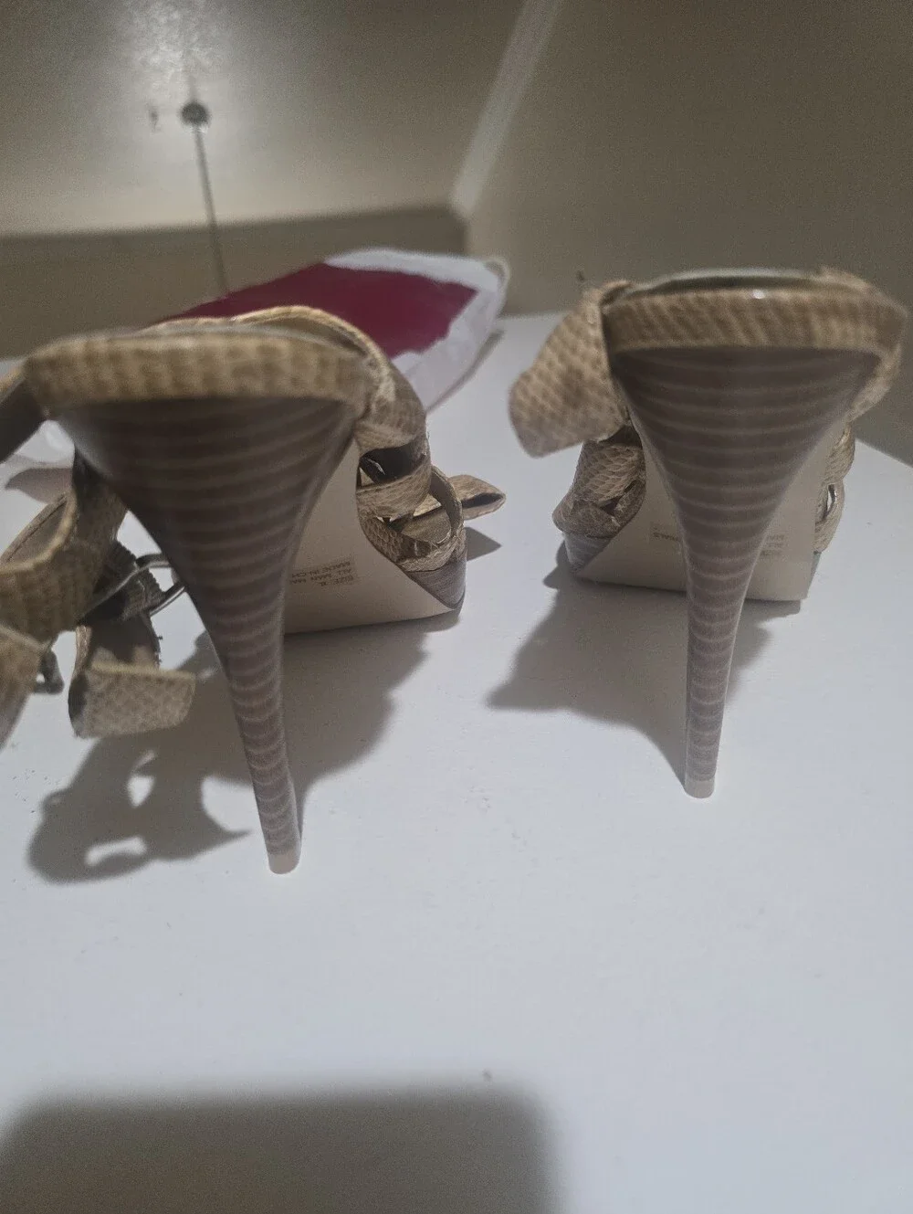 Tan Strappy High Heel Sandals